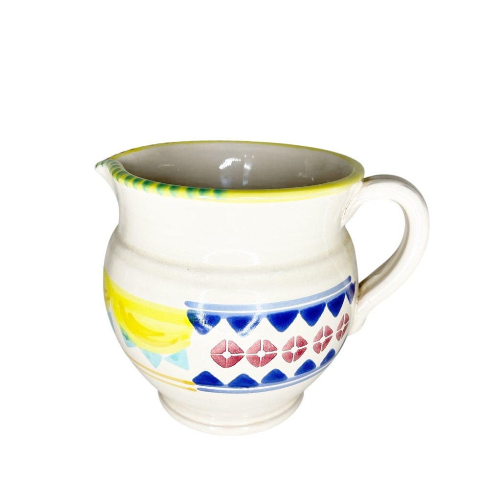 LAMAS Pottery Made In Italy Hand‎ Painted Pitcher Southwestern Farmhouse Decor